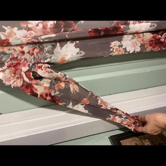 Day trip Brown Duster Length with florals Kimono Size Small - Picture 5 of 9